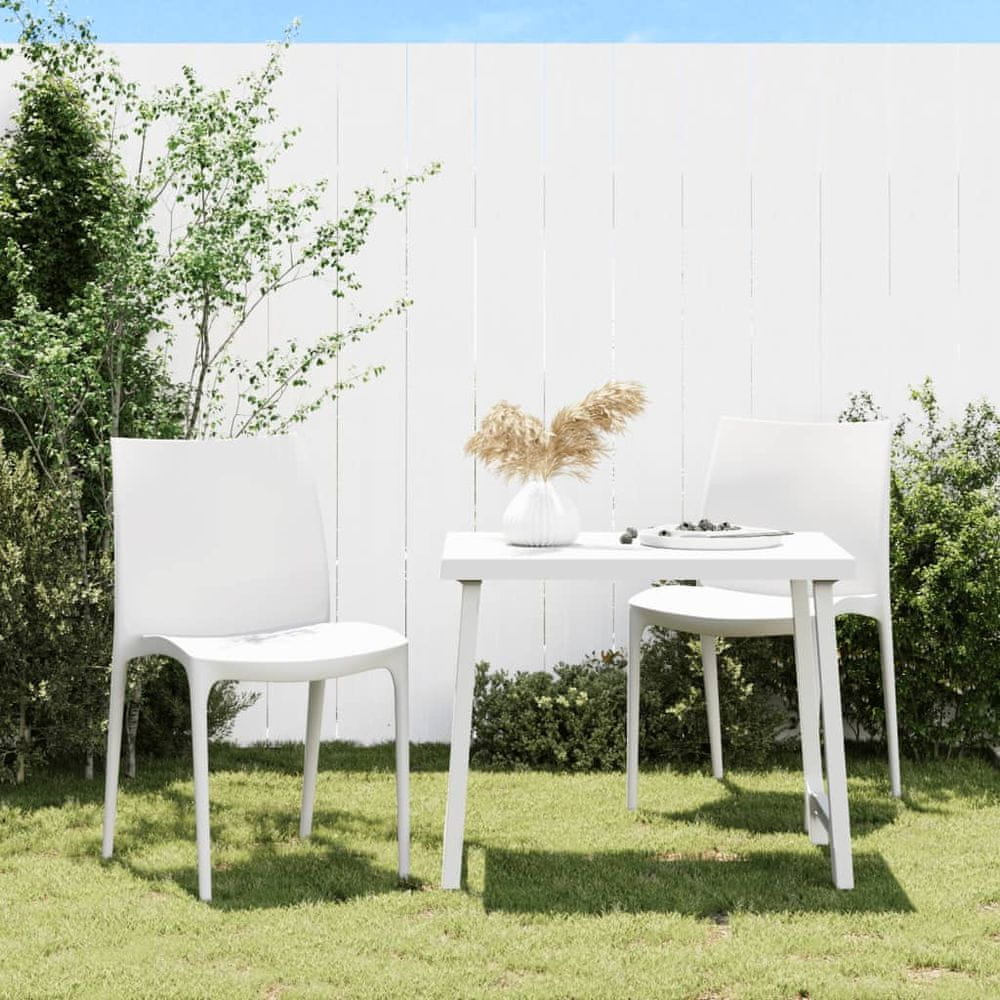 Vidaxl Záhradné stoličky 2 ks biele 50x46x80 cm polypropylén